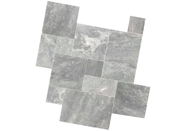 Limestone french pattern pavers pearl grey