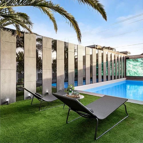A picture of granite pavers in a garden paving in Melbourne.