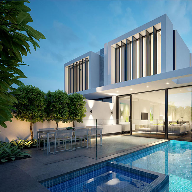A picture of bluestone pavers around a pool in Melbourne.