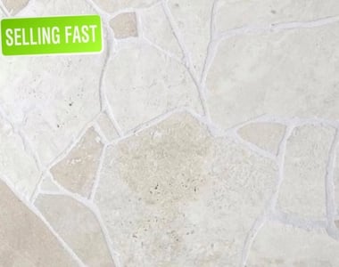 Image of ivory travertine crazy paving