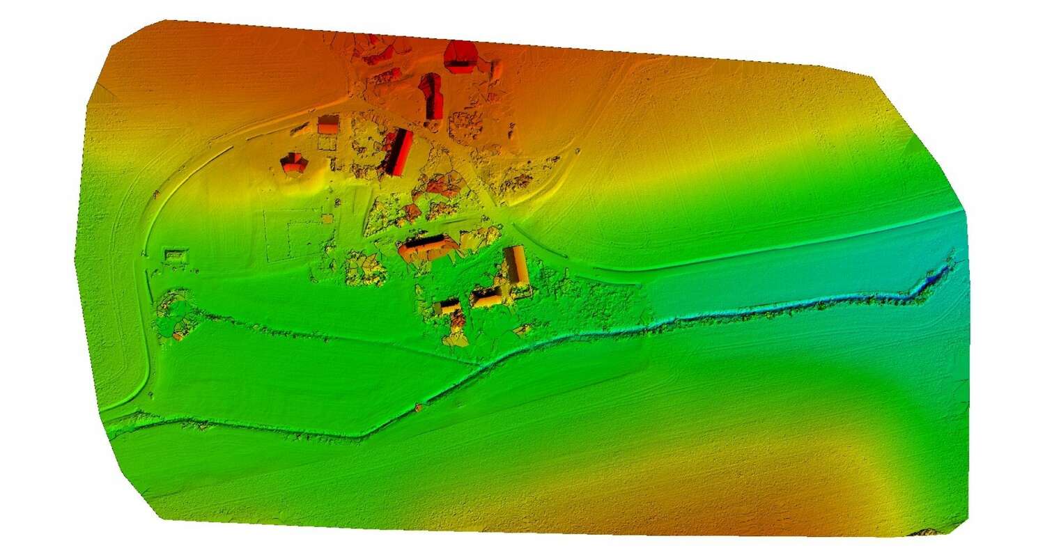 Digitales Geländemodell aus Drohnenaufnahmen
