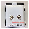 14k Yellow Gold Dolphin in a circle Screwback children baby Earrings