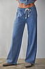 By Together Light Denim 100% Cotton Knit Wide Leg Pants