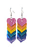 Medium Leather Rainbow Heart Earrings