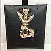 10k Yellow real Gold Solid Men's Saint Michael Archangel and the Devil CZ Pendant 5.00gr