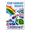 Our Human Rights Cherished Risograph Social Change Poster