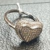 Heart silver ring (cubic zircons)