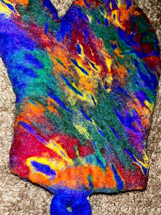 Kitchen Oven Cooking Potholder Felted Wool Oven Mitt Infused with Cotton Fabric, Assorted Heat Resistant NEW