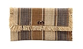 Cocoa Striped Envelope Clutch