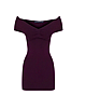 Off The Shoulder Knit Dress Maroon