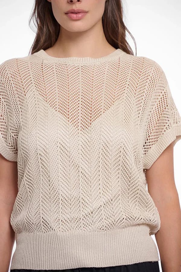 Birch Open Knit S/S Top