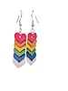 Small Rainbow Leather Heart Earrings