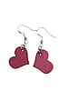Plum Leather Heart Earrings