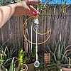 Large Gold Moon Rose Quartz Sun Catcher Window Hanger / Rainbow Maker