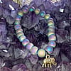 Rainbow Titanium Aura Druzy Quartz Stretch Bracelet | Bronze Elephant Charm | 8mm Natural Stone Beads