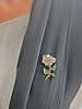 Vintage Rose Quartz, Nephite Jade, and Ruby Flower brooch in 18 karat yellow gold circa 1950