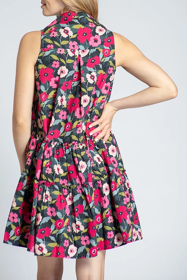 APNY Pink Floral PinTuck Dress - Large