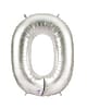 Silver Number  34" Mylar Helium Balloon (0-9)