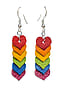 Small Rainbow Heart Leather Earrings