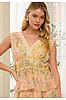 Skies Are Blue Sleeveless Yellow Multi Paisley Print Lace Trim Top