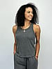 Cashmere Rib Tank - Charcoal