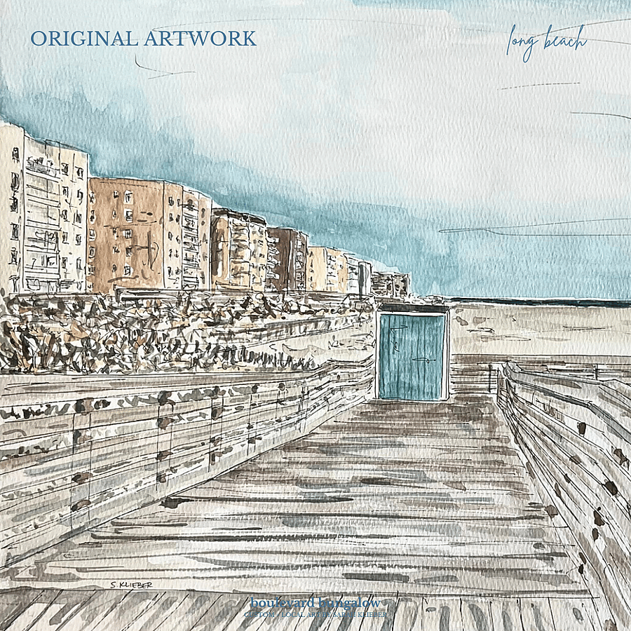 Long Beach Ticket Booth and Boardwalk 12"x 16"