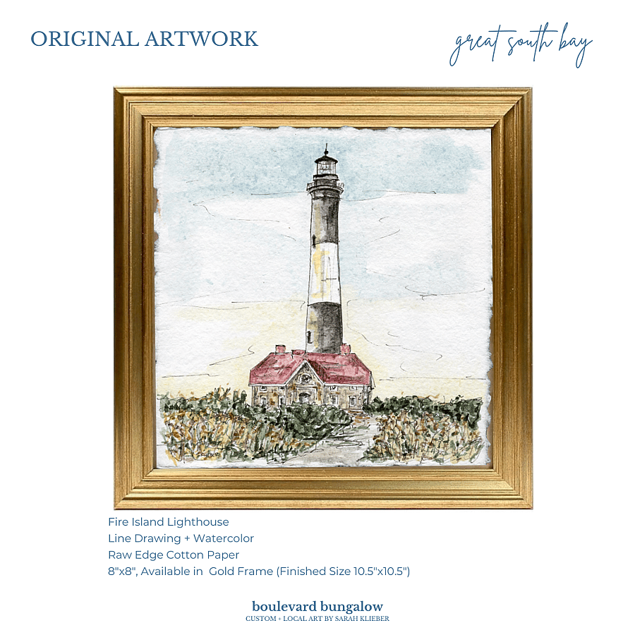 Great South Bay Collection - Fire Island Lighthouse 8"x 8"