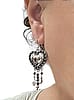 Heart Shaped dangling earrings on wires with Garnets in sterling silver