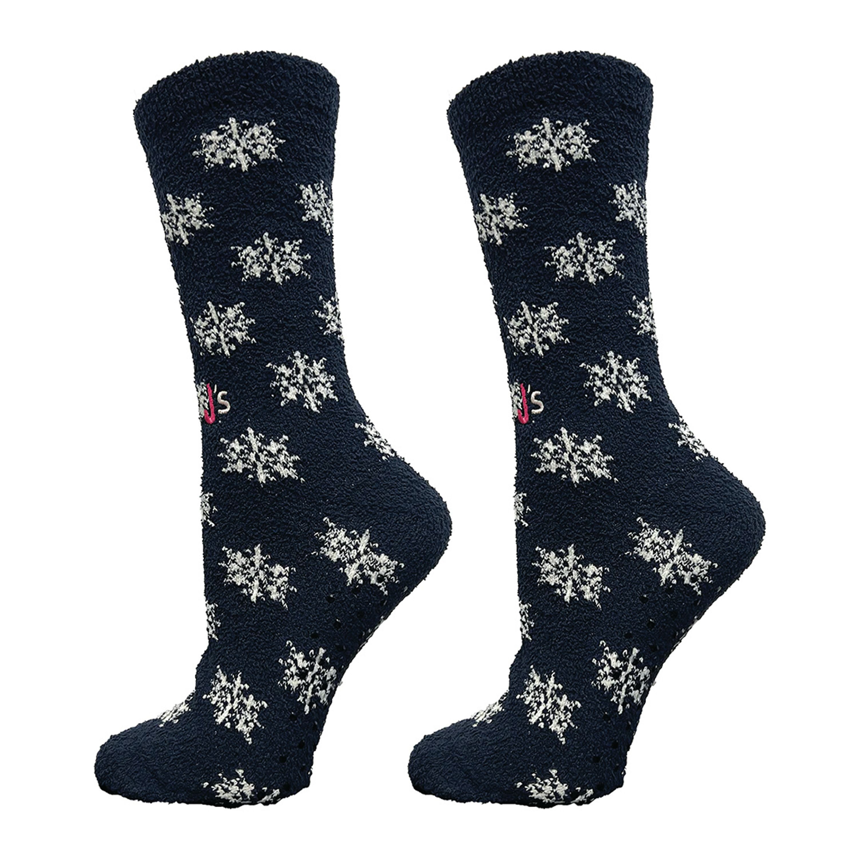 Snowflake Fuzzy Women's Crew Socks