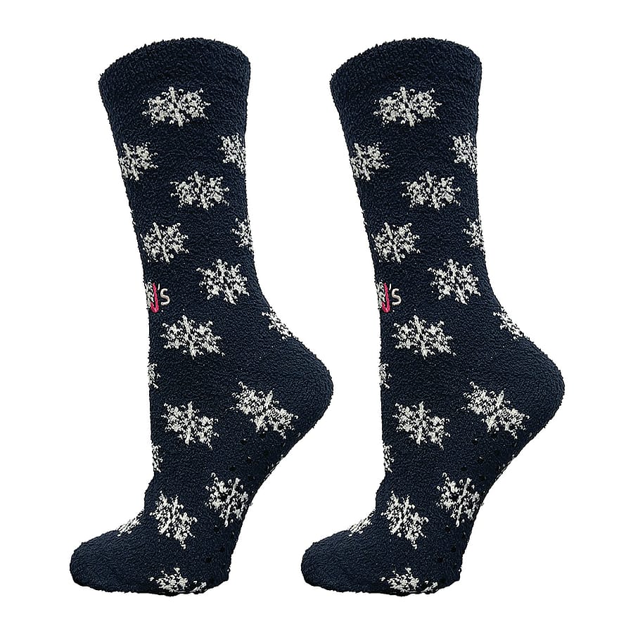 Snowflake Fuzzy Women's Crew Socks