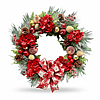Christmas Wreath, Williamsburg Style Wreath, Faux Flower Wreath