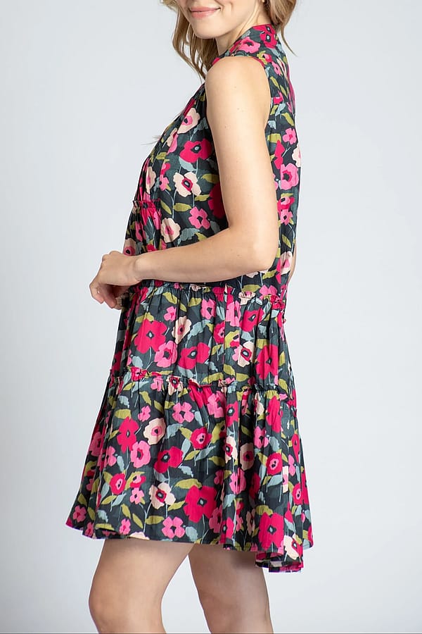 APNY Pink Floral PinTuck Dress - Large