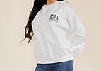 100% cotton graphic USA sweatshirt