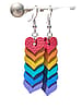 Small Leather Heart Rainbow Earrings