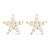 CZ Starfish and Pearl Stud Earrings - Silver