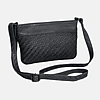 Amsterdam Heritage Hand-Woven Leather Mini Crossbody Bag: Black