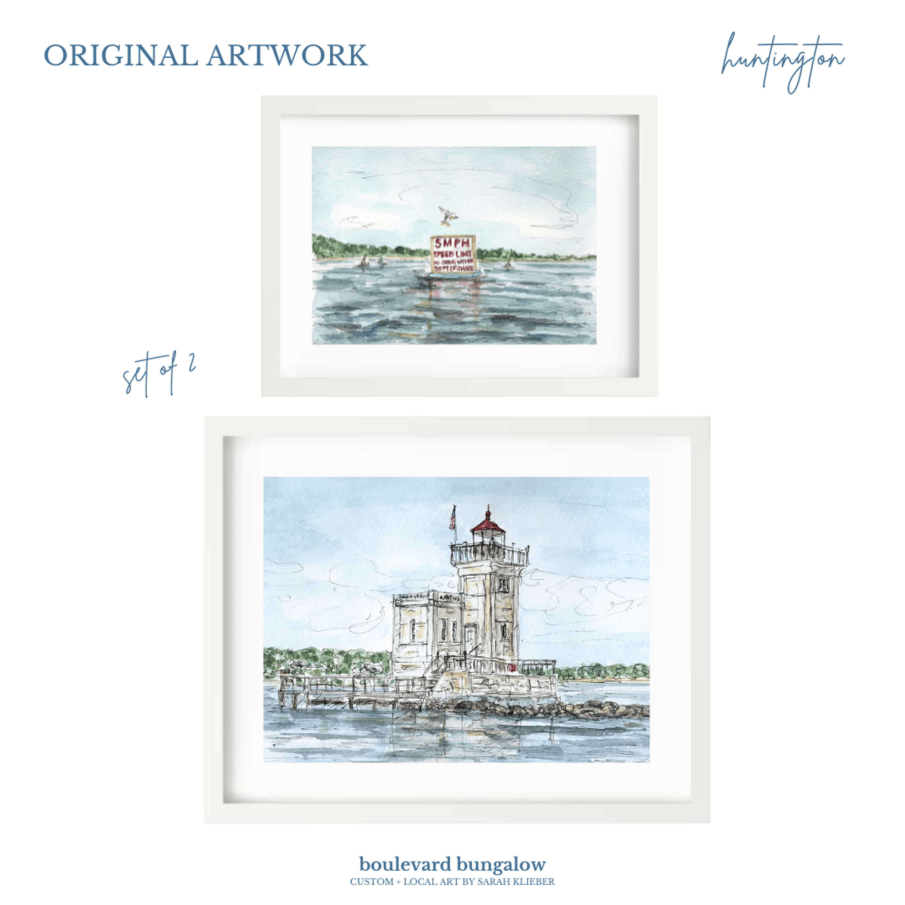 Huntington - Set of 2 - Harbor 5 MPH/Huntington Light