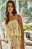 Light Yellow Gauze Embroidered Cami Top