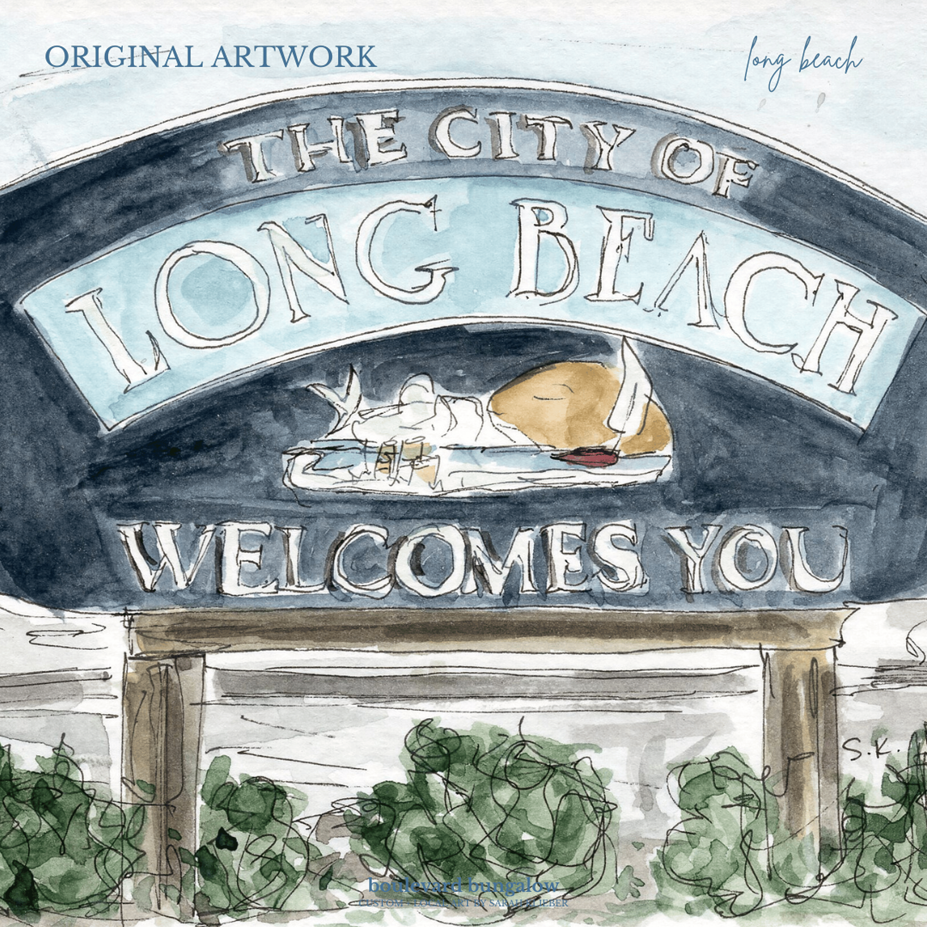 Welcome to Long Beach 4"x 6" 