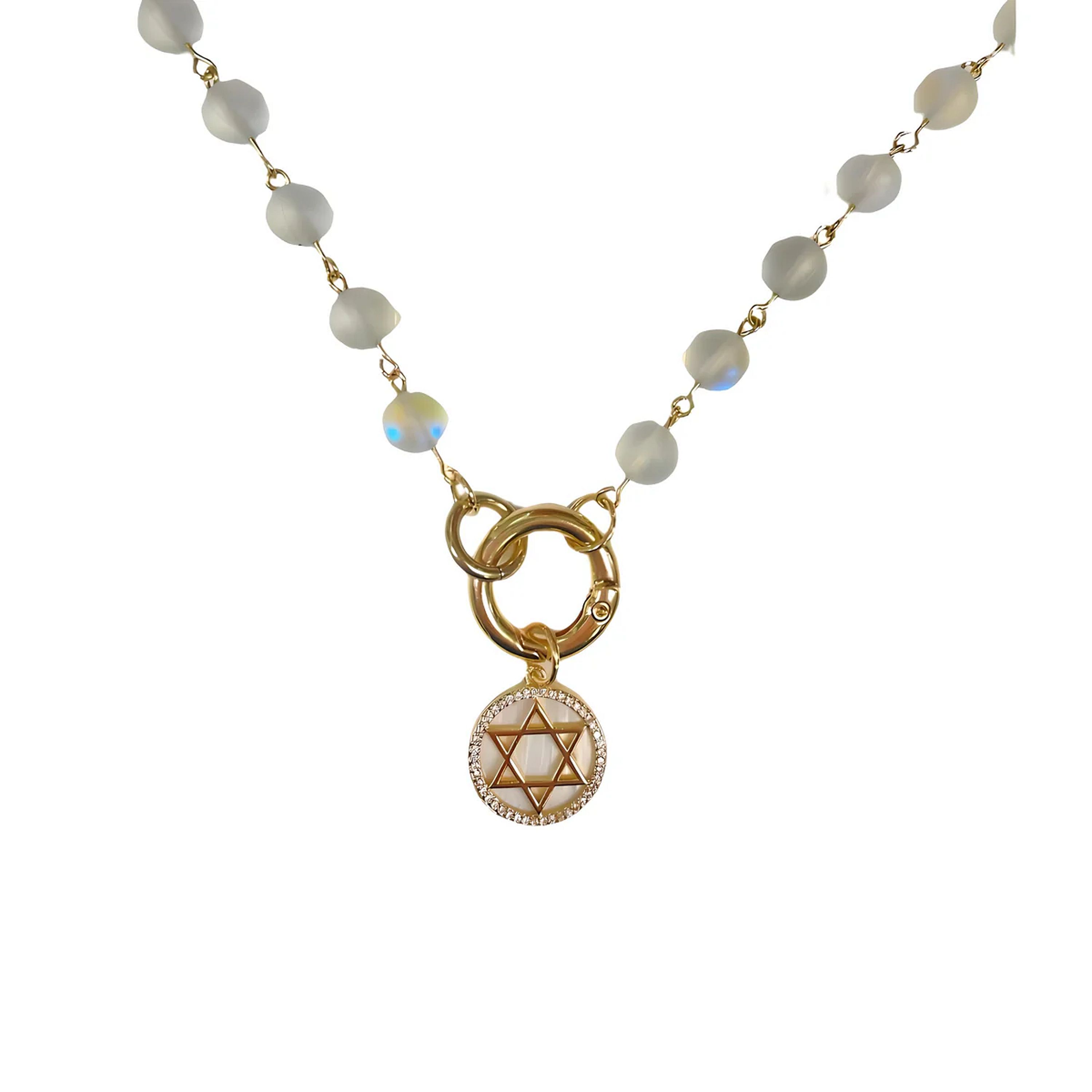 Indie Rockin Jewelry Star of David Moonstone Necklaces
