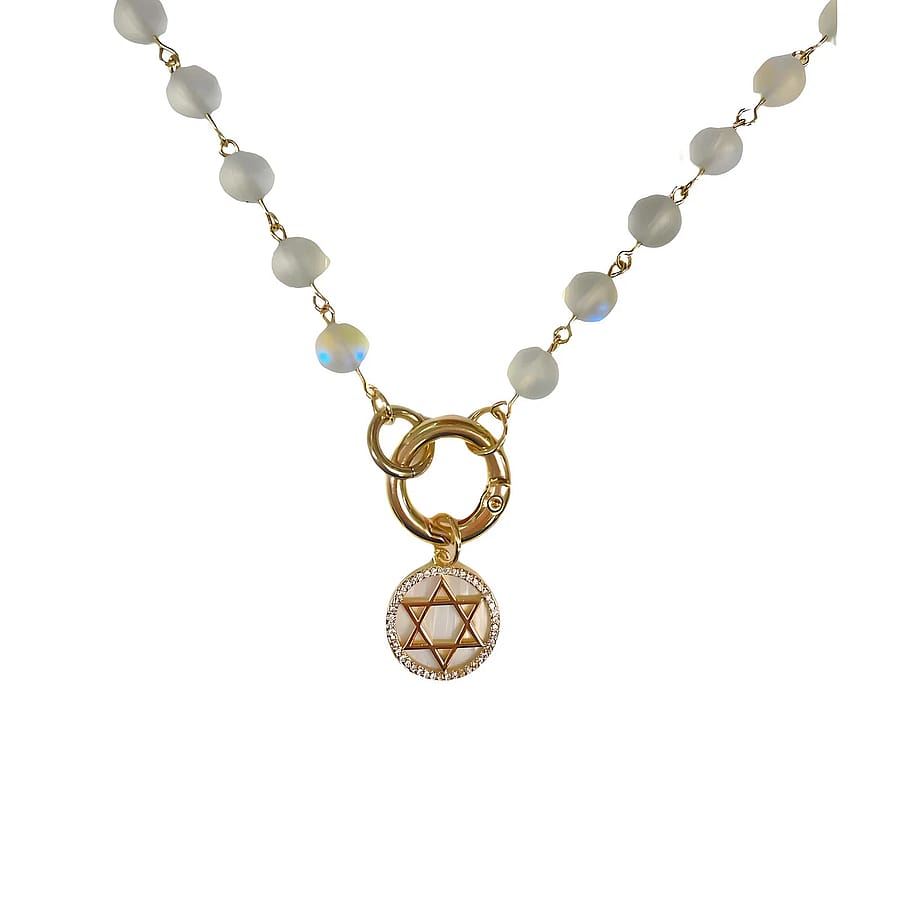 Indie Rockin Jewelry Star of David Moonstone Necklaces