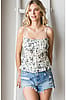 Oli & Hali Cream Combo Printed Smock Tank Top
