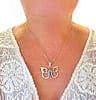 Ray Tracey (Navajo) and Knifewing Segura (Apache) Turquoise Inlay Butterfly Pendant in Sterling Silver - signed