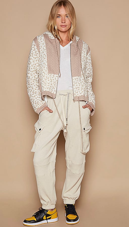 POL Ivory & Beige Floral Jacket