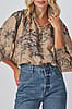 Ynakim Esther Toile Taupe Print Blouse