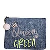 Queen of the Green Denim Pouch