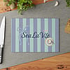 Sea la Vie Beach-Themed Glass Cutting Board, Nautical Kitchen Decor, Gift for Sea Lovers, Coastal Living, Sea La Vie Board, Nautical Kitchen Accessory