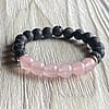 Rose Quartz Stretch Bracelet | Lava | Essential Oil Diffuser Bracelet | The Power of Love Mala | 8mm Beads