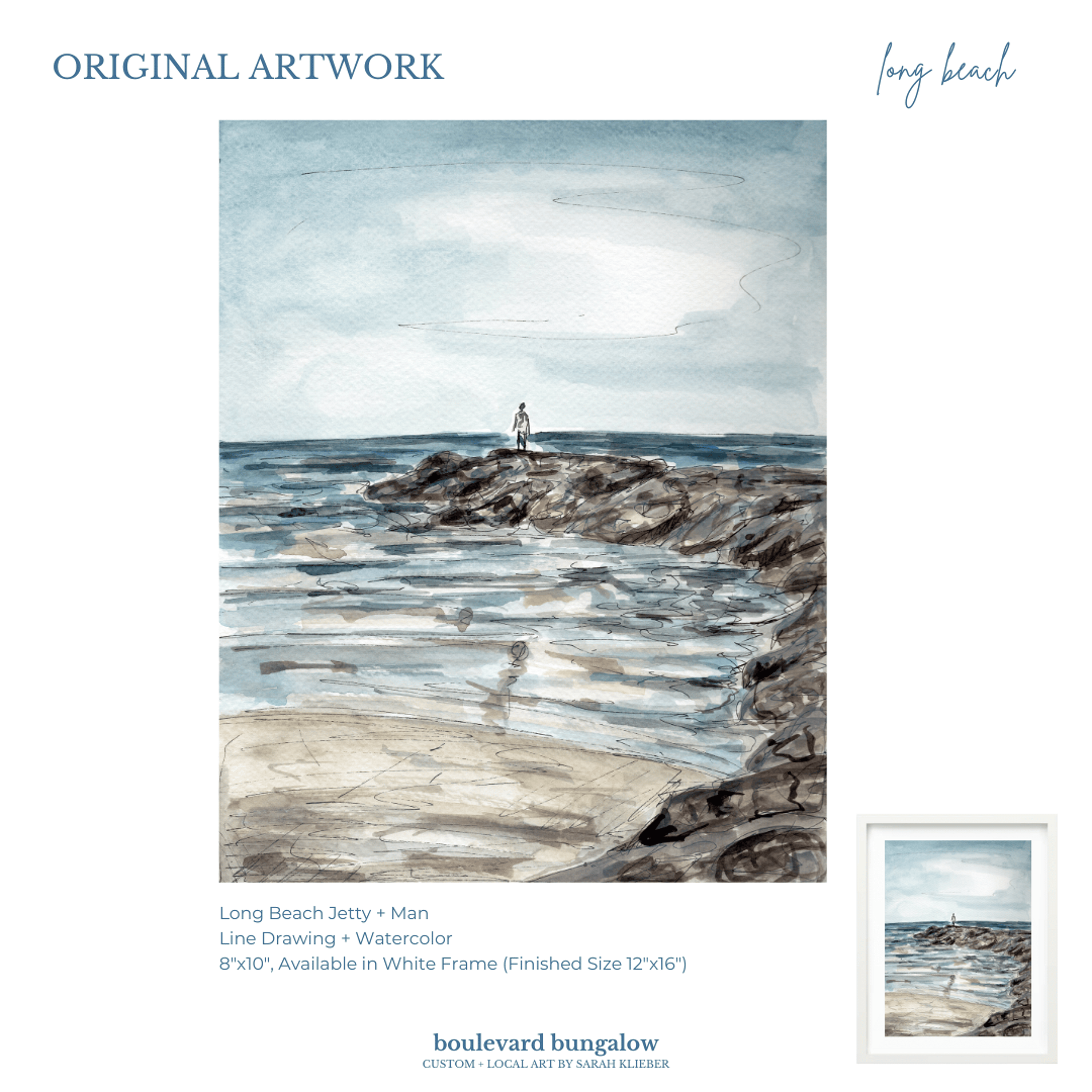 Long Beach Jetty Man 8"x 10"