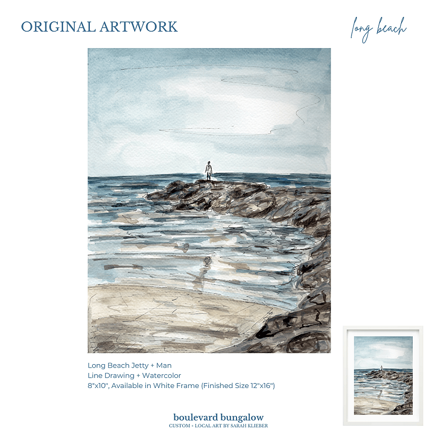 Long Beach Jetty Man 8"x 10"